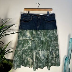 Y2k Jalate denim boho gypsy midi skirt whimsigoth 16